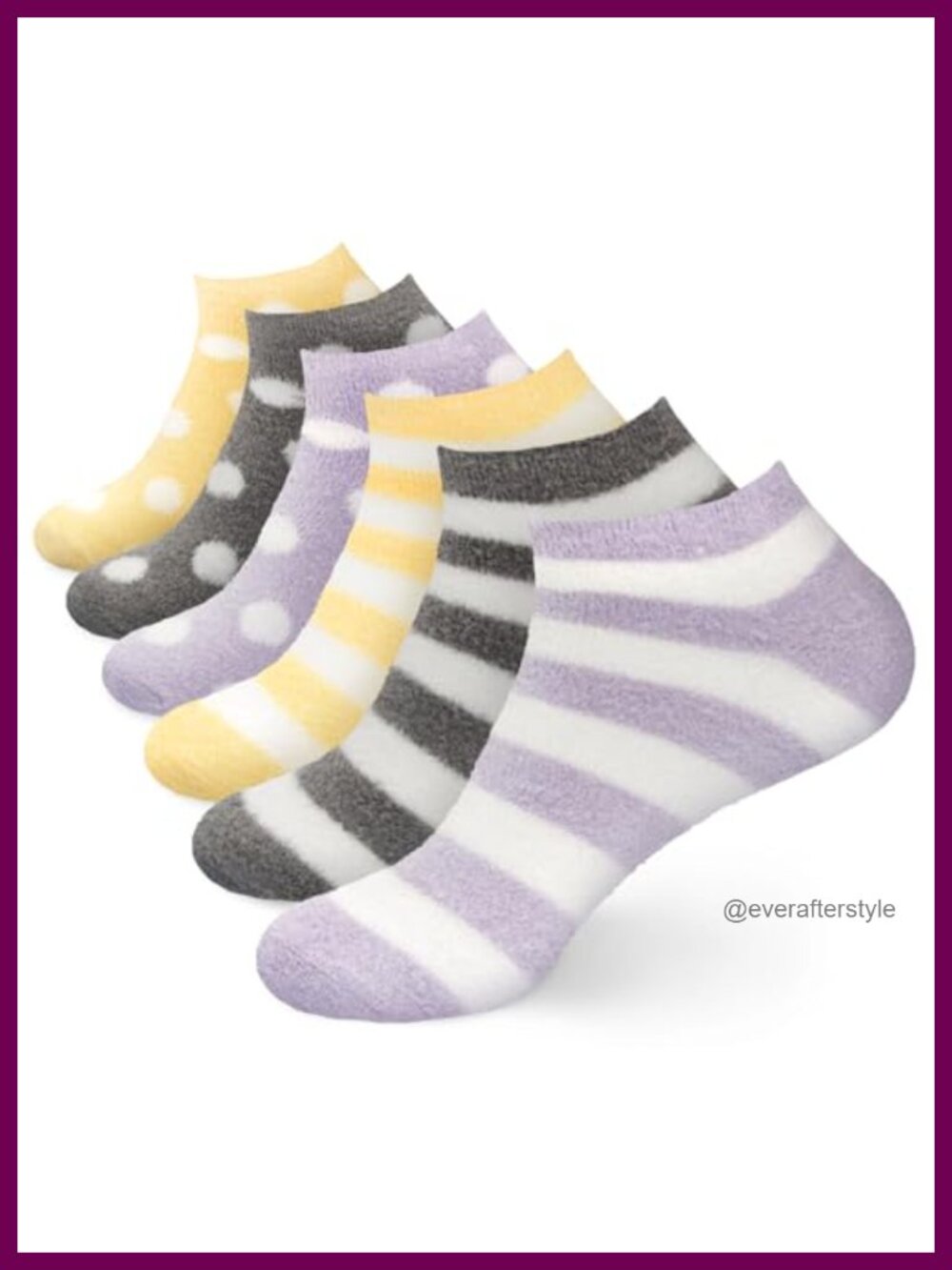 Aloe Infused Fuzzy Nylon Moisturizing Spa Socks 6 Pairs Low-Cut